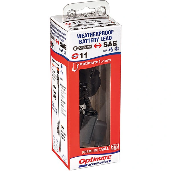 TecMate Tecmate Optimate Battery Lead (large) to SAE connector - Lead Acid Red Cap Single Lead
