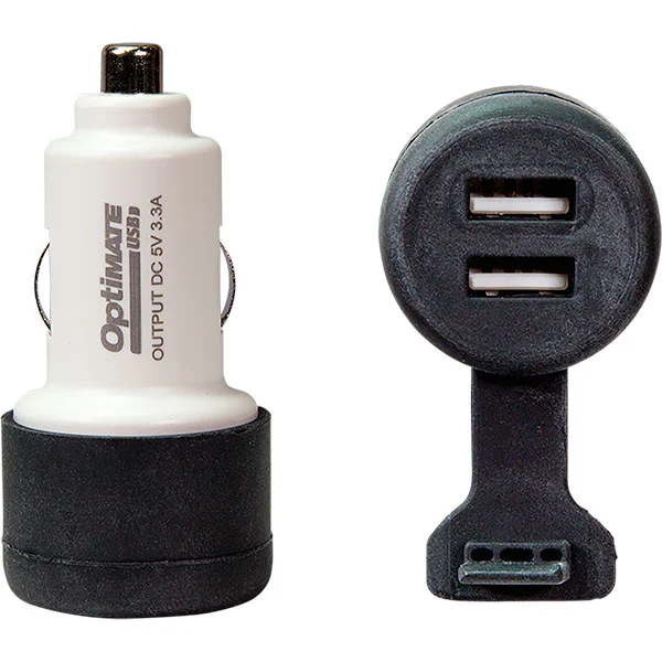 TecMate Tecmate Optimate USB-A Dual Charger 3300mA - Cig/Auto connection