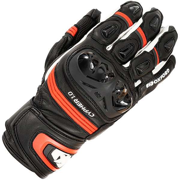 Oxford Clothing Oxford Cypher 1.0 Short Leather Gloves - Black / Red / White