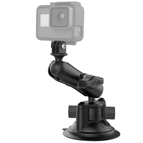 RAM Mounts RAM Mounts Twist Lock Suction Mount with 1 inch GoPro / Action Camera Adaptor