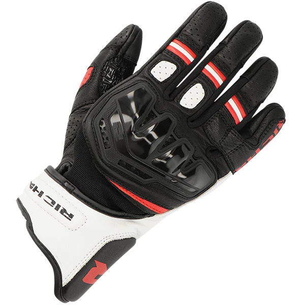 Richa Richa Stradale Stealth Leather Gloves - Black / White / Red