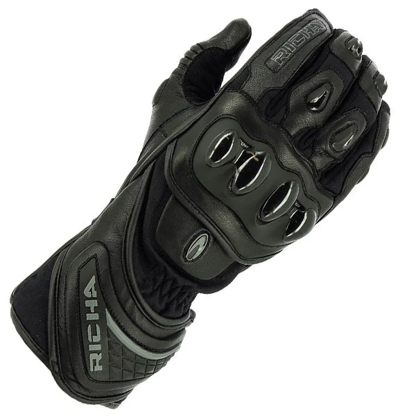 Richa Richa Warrior Evo Leather Gloves - Black / Black