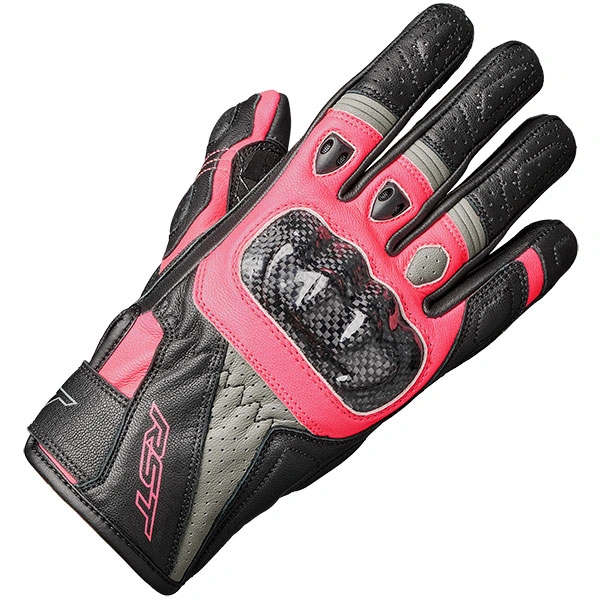 RST RST Ladies Stunt 3 CE Mixed Gloves - Black / Pink / Grey