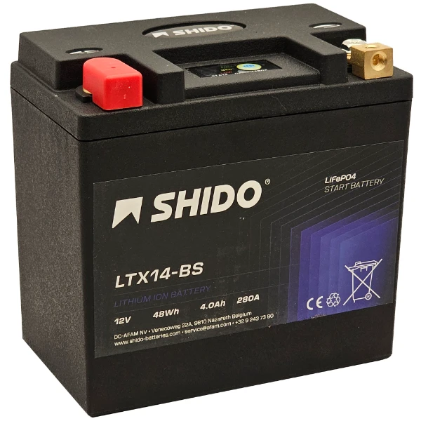 Shido Shido Lithium Motorcycle Battery - LTX14-BS LION