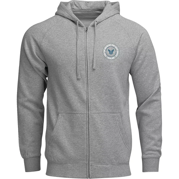 Thor Thor Badge Zip Up Hoodie - Heather Grey